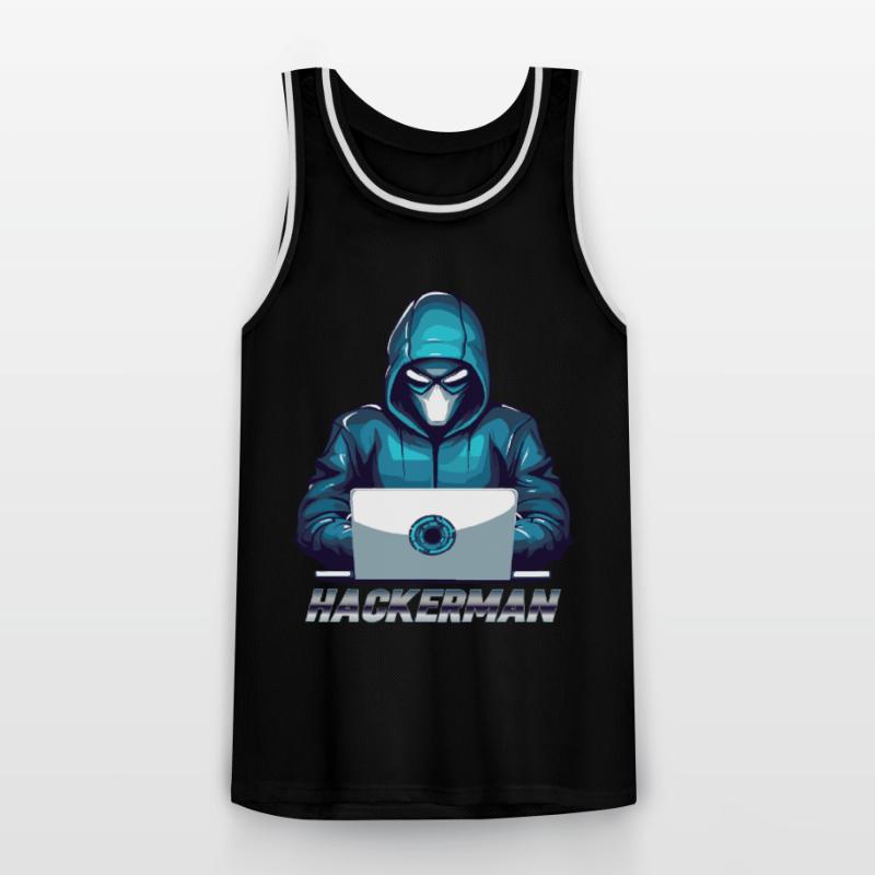 hacker meme cyber security hacking hackman Men's Basketball Jersey