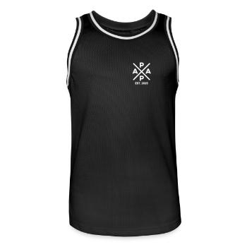 Niveau jusqu’à papa 2025 Papa est 2025 Papa 2025 - Maillot de basket Homme - noir/blanc - Devant - AI Model Male 185 dark (185cm)