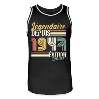 Légendaire Depuis 1947 - Maillot de basket Homme - noir/blanc - Devant - AI Model Male 185 dark (185cm)