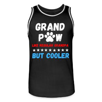 Père Grand-Père Grand-Père Fête des Pères Patte de Chien Cool - Maillot de basket Homme - noir/blanc - Devant - AI Model Male 185 dark (185cm)