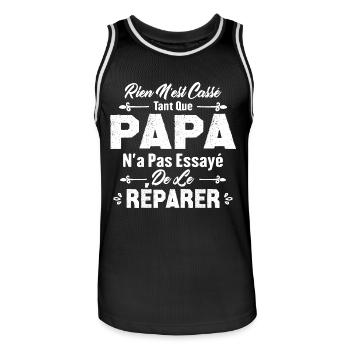 Papa Essayé de le Réparer, Cadeau Papa Bricoleur - Maillot de basket Homme - noir/blanc - Devant - AI Model Male 185 dark (185cm)