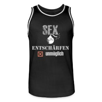 Sexbombe - Entschärfen unmöglich - Männer Basketball-Trikot - Schwarz/Weiß - Vorne - AI Model Male 185 dark (185cm)