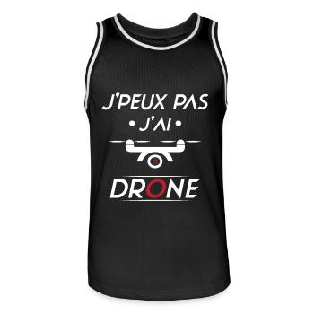 J'peux pas j'ai Drone - Maillot de basket Homme - noir/blanc - Devant - AI Model Male 185 dark (185cm)