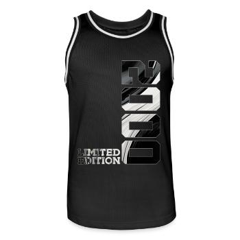 LIMITED EDITION 2000 26TH BIRTHDAY - Men's Basketball Jersey - black/white - Front - AI Model Male 185 dark (185cm)