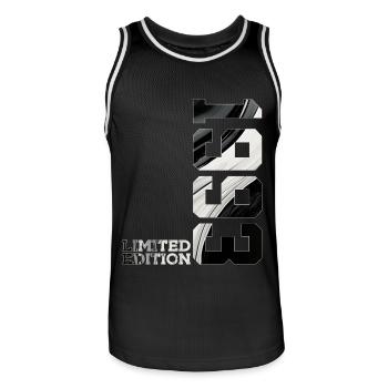 LIMITED EDITION 1993 33RD BIRTHDAY - Men's Basketball Jersey - black/white - Front - AI Model Male 185 dark (185cm)