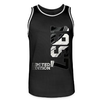 ÉDITION LIMITÉE 69E ANNIVERSAIRE 1957 - Maillot de basket Homme - noir/blanc - Devant - AI Model Male 185 dark (185cm)
