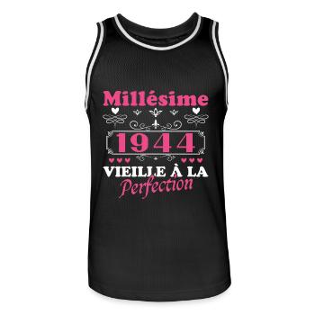 Woman Vintage 1944 Gift Birthday Humor - Men's Basketball Jersey - black/white - Front - AI Model Male 185 dark (185cm)