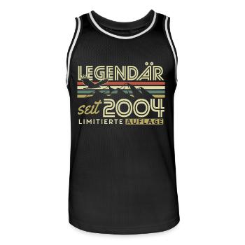 Légendaire Depuis 2004 Vintage Vintage Anniversaire - Maillot de basket Homme - noir/blanc - Devant - AI Model Male 185 dark (185cm)