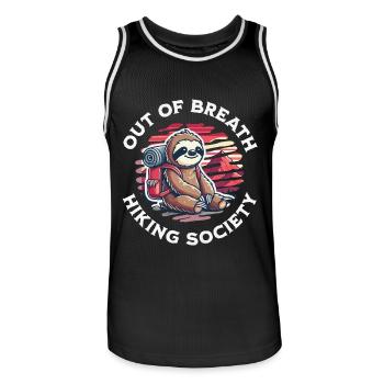 Wandern Hiking Faultier Spruch Lustig Geburtstag - Männer Basketball-Trikot - Schwarz/Weiß - Vorne - AI Model Male 185 dark (185cm)