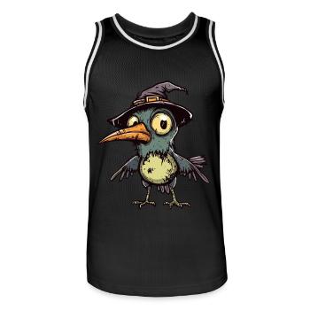 Kolibri Vogel Halloween Lustig Zombie - Männer Basketball-Trikot - Schwarz/Weiß - Vorne - AI Model Male 185 dark (185cm)