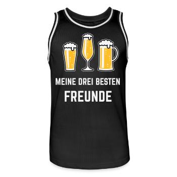 Meine Drei Besten Freunde (Bier / Biergläser / 3C) - Männer Basketball-Trikot - Schwarz/Weiß - Vorne - AI Model Male 185 dark (185cm)