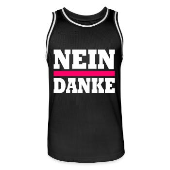Nein danke - Männer Basketball-Trikot - Schwarz/Weiß - Vorne - AI Model Male 185 dark (185cm)