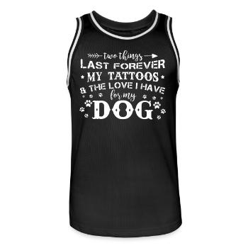 The Love I Have For My Dog - Men's Basketball Jersey - black/white - Front - AI Model Male 185 dark (185cm)