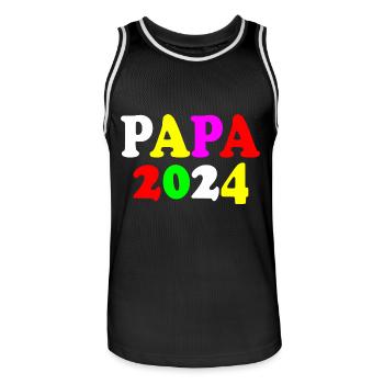 Papa 2024 - Männer Basketball-Trikot - Schwarz/Weiß - Vorne - AI Model Male 185 dark (185cm)