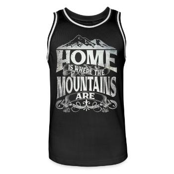 Home Is Where The Mountains Are - Men's Basketball Jersey - black/white - Front - AI Model Male 185 dark (185cm)