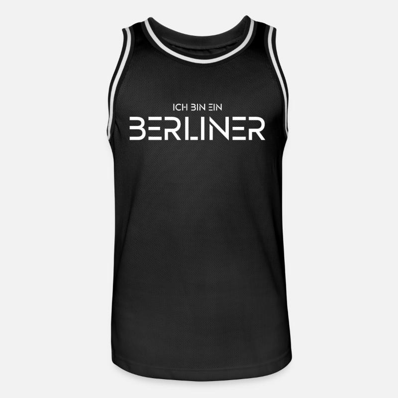 Berlin Ich bin ein Berliner - Männer Basketball-Trikot - Schwarz/Weiß