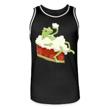 Kuchenfrosch (neu) - Männer Basketball-Trikot - Schwarz/Weiß - Vorne - AI Model Male 185 dark (185cm)