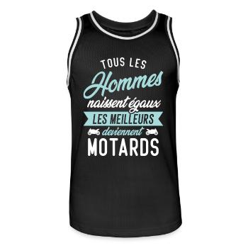 Les meilleurs hommes deviennent Motards Cadeau - Maillot de basket Homme - noir/blanc - Devant - AI Model Male 185 dark (185cm)