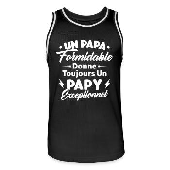 Cadeau pour grand-père - Un papy exceptionnel - Maillot de basket Homme - noir/blanc - Devant - AI Model Male 185 dark (185cm)