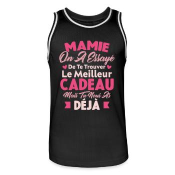 Maman On A Essayé De Te Trouver Le Meilleur Cadeau - Maillot de basket Homme - noir/blanc - Devant - AI Model Male 185 dark (185cm)