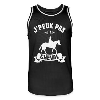 J'peux pas j'ai cheval - Maillot de basket Homme - noir/blanc - Devant - AI Model Male 185 dark (185cm)