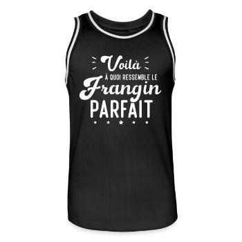 Voilà À Quoi Ressemble Le Frangin Parfait - Maillot de basket Homme - noir/blanc - Devant - AI Model Male 185 dark (185cm)