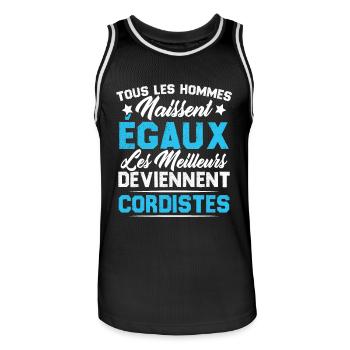 Les Meilleurs Hommes Deviennent Cordistes - Maillot de basket Homme - noir/blanc - Devant - AI Model Male 185 dark (185cm)