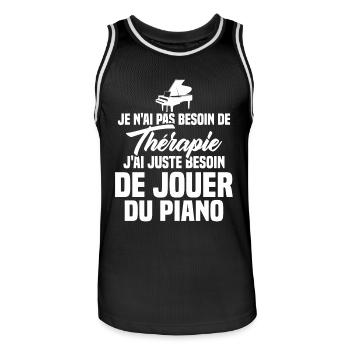 J'ai Juste Besoin De Jouer Du Piano Humour Cadeau - Maillot de basket Homme - noir/blanc - Devant - AI Model Male 185 dark (185cm)