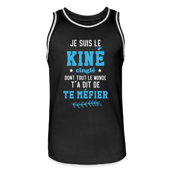 Je suis le kiné cinglé / Cadeau pour kiné - Maillot de basket Homme - noir/blanc - Devant - AI Model Male 185 dark (185cm)