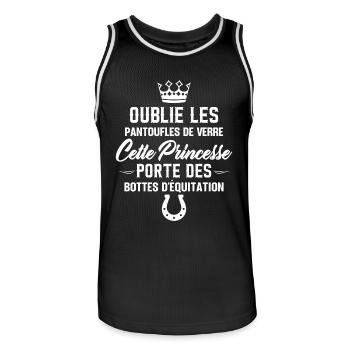 Cette Princesse Porte Des Bottes D'équitation - Maillot de basket Homme - noir/blanc - Devant - AI Model Male 185 dark (185cm)