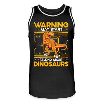 Warning may start talking about Dinosaurs - Männer Basketball-Trikot - Schwarz/Weiß - Vorne - AI Model Male 185 dark (185cm)