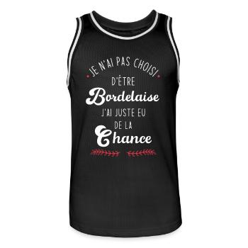Je n'ai pas choisi d'etre Bordelaise - Maillot de basket Homme - noir/blanc - Devant - AI Model Male 185 dark (185cm)