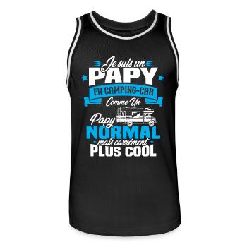 Un papy en camping-car comme un papy normal - Maillot de basket Homme - noir/blanc - Devant - AI Model Male 185 dark (185cm)