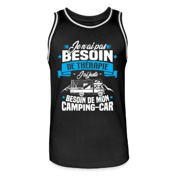 Pas besoin de thérapie, besoin de mon camping-car - Maillot de basket Homme - noir/blanc - Devant - AI Model Male 185 dark (185cm)