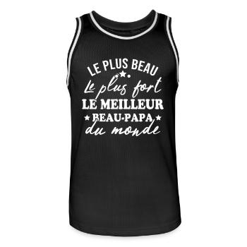le meilleur beau papa du monde - Maillot de basket Homme - noir/blanc - Devant - AI Model Male 185 dark (185cm)