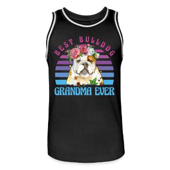 Meilleure grand-mère bouledogue de tous les temps - Maillot de basket Homme - noir/blanc - Devant - AI Model Male 185 dark (185cm)
