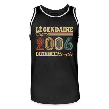 Légendaire depuis 2006 édition limitée - Maillot de basket Homme - noir/blanc - Devant - AI Model Male 185 dark (185cm)
