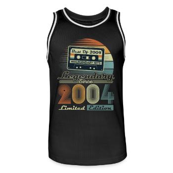 Légendaire depuis 2004 Vintage cadeau d’anniversaire - Maillot de basket Homme - noir/blanc - Devant - AI Model Male 185 dark (185cm)