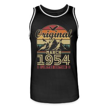 Original Mars 1954 Vintage Anniversaire 1954 - Maillot de basket Homme - noir/blanc - Devant - AI Model Male 185 dark (185cm)