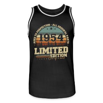 1954 Vintage Retro Vintage Birthday Gift - Men's Basketball Jersey - black/white - Front - AI Model Male 185 dark (185cm)