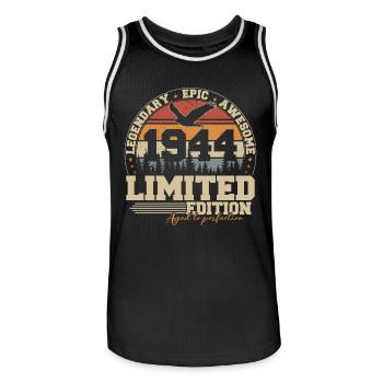 1944 Vintage Vintage Birthday Gift Retro - Men's Basketball Jersey - black/white - Front - AI Model Male 185 dark (185cm)