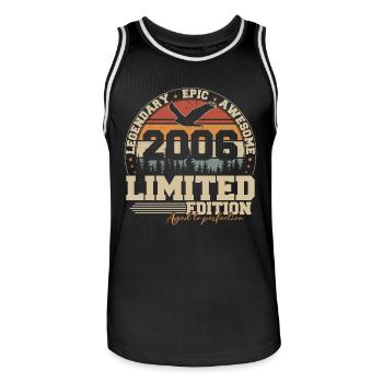 2006 Vintage Vintage Birthday Gift Retro - Men's Basketball Jersey - black/white - Front - AI Model Male 185 dark (185cm)