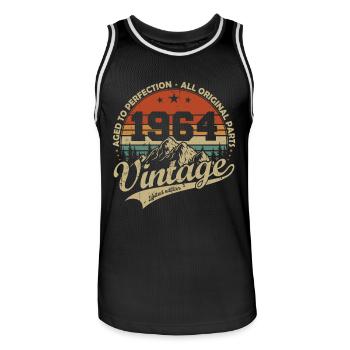 Vintage 1964 Retro Vintage Birthday Gift - Men's Basketball Jersey - black/white - Front - AI Model Male 185 dark (185cm)