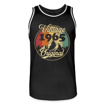 Vintage 1965 Original, Geburtstagsgeschenk - Männer Basketball-Trikot - Schwarz/Weiß - Vorne - AI Model Male 185 dark (185cm)