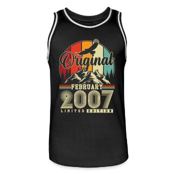 Original Février 2007 Vintage Anniversaire - Maillot de basket Homme - noir/blanc - Devant - AI Model Male 185 dark (185cm)