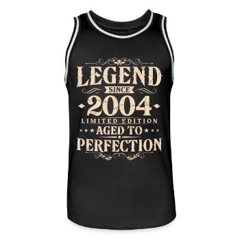 Légende depuis 2004 Vintage Born Anniversaire - Maillot de basket Homme - noir/blanc - Devant - AI Model Male 185 dark (185cm)