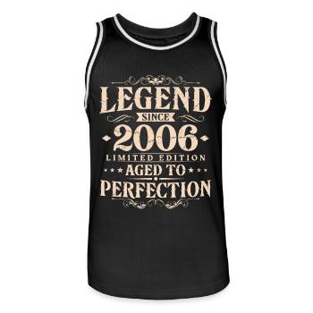 Légende depuis 2006 Vintage Born Anniversaire - Maillot de basket Homme - noir/blanc - Devant - AI Model Male 185 dark (185cm)