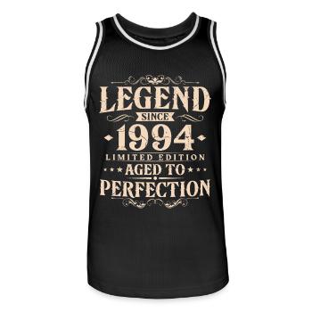Légende depuis 1994 Vintage Born Anniversaire - Maillot de basket Homme - noir/blanc - Devant - AI Model Male 185 dark (185cm)