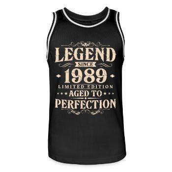 Légende depuis 1989 Vintage Born Anniversaire - Maillot de basket Homme - noir/blanc - Devant - AI Model Male 185 dark (185cm)