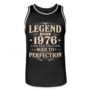Légende depuis 1976 Vintage Born Anniversaire - Maillot de basket Homme - noir/blanc - Devant - AI Model Male 185 dark (185cm)